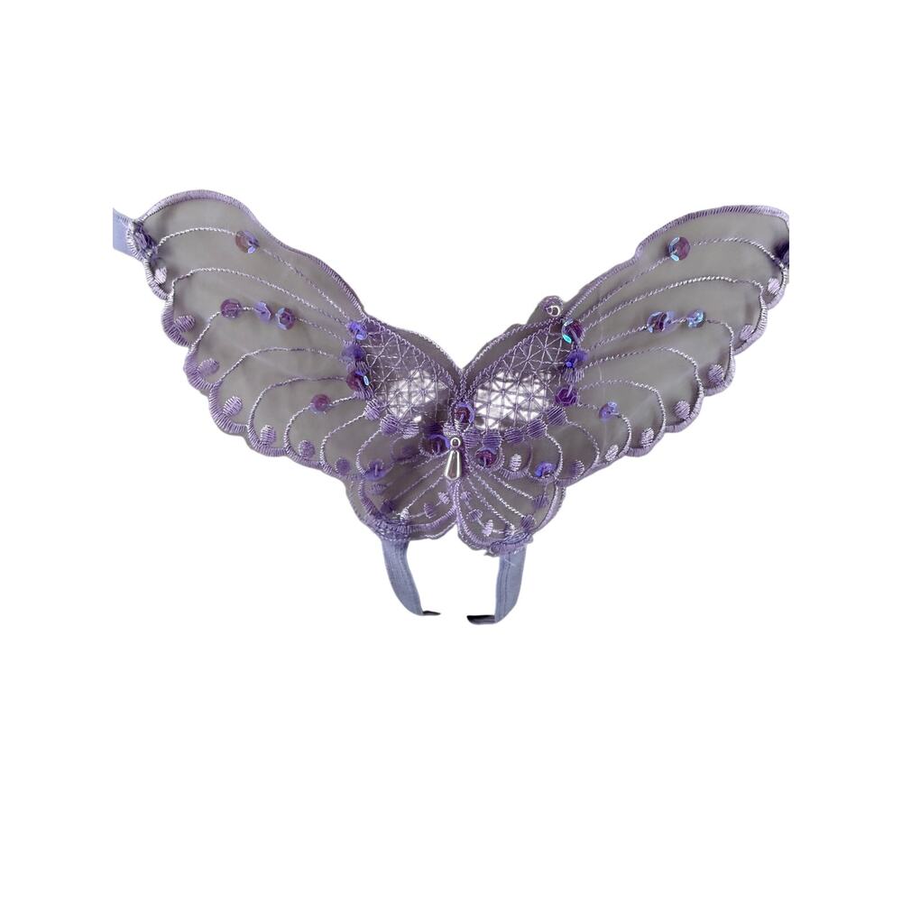 Leg Avenue Sexy Thin Belt Open File Thong Transparent Sexy Butterfly Open O/S